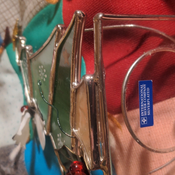 2/20$ INTERNATIONAL SILVER CO. Snowman Stained Glass Votive - Picture 4 of 12